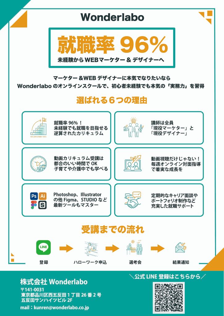 オンラインスクールのフライヤー